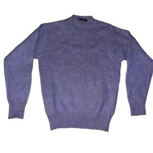 Preswick & Moore Shetland 100% Wool Crewneck Sweater Periwinkle Blue Size S